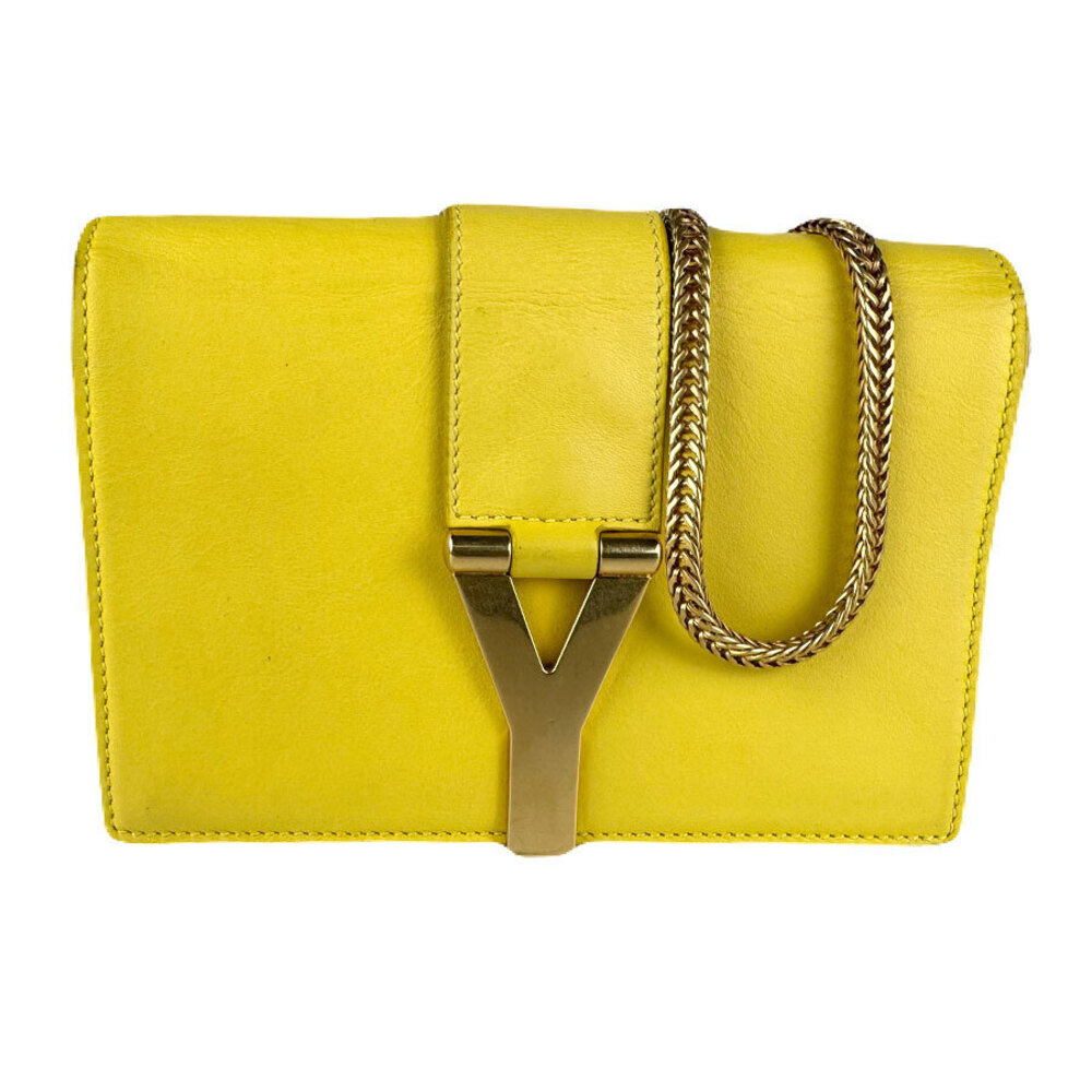 Saint Laurent Shoulder Bag Leather Yellow